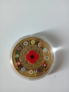 Australia Red Poppy Remeberance Souvenenir Medallion - Picture 1 of 4