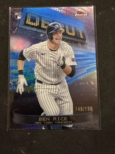 2025 Topps Finest Debut Ben Rice Blue /150 #D-8 New York Yankees Rookie - Picture 1 of 5