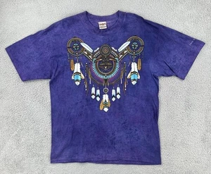Vintage Ragtops Premium Purple Tie Dye T Shirt Made In USA Dream Catcher Graphic - Picture 1 of 19