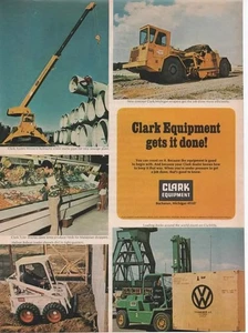 Lot 2 Print Ad-1971-1973 Clark Equipment-Get's It Done-Get's Things Moving - Picture 1 of 4