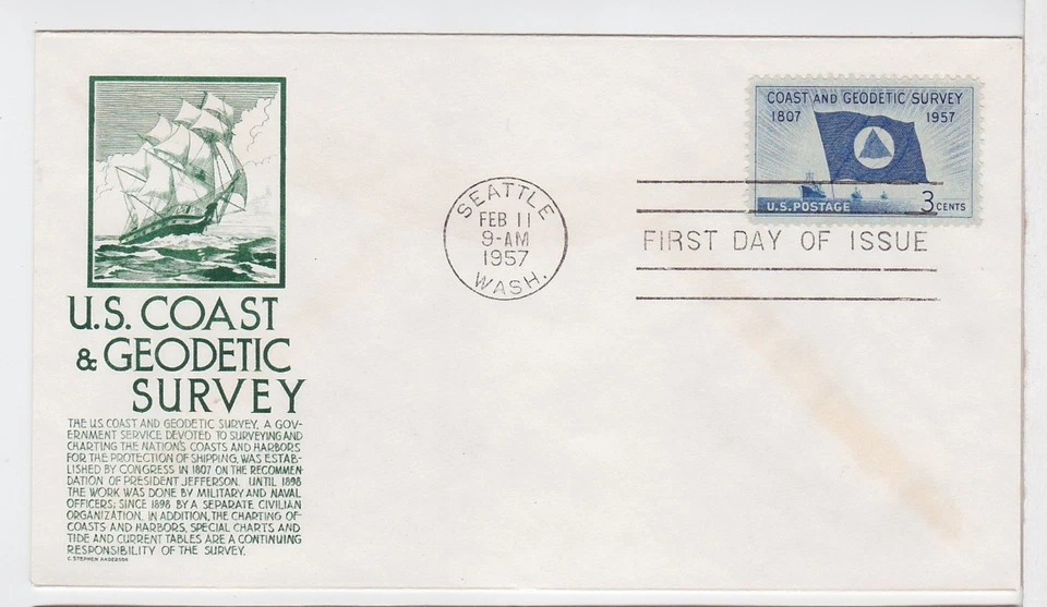 TurtlesTradingPost - Coast & Geodetic Survey #1088- FDC 1957 Anderson Cachet FDC - Image 1 of 1