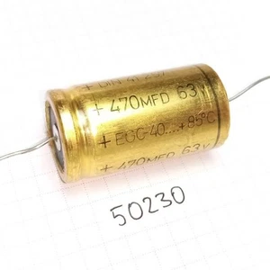 Capacitor 470uF 63V 21x40 Aluminum Electrolytic Axial Audio Roederstein EGC - Picture 1 of 4