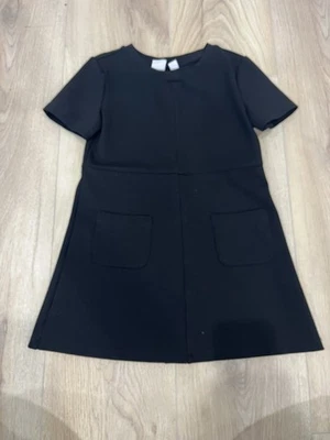 Gap Kids Short Sleeve Shift Dress with Pockets Black Size XS 4-5 - Image 1 of 4