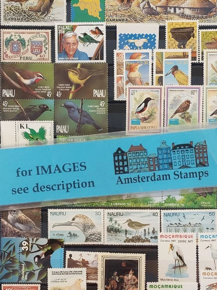 Aves en todo el mundo en estado bastante bueno en su mayoría MNH surtido en 2 libros de stock de alto valor parte 1 ¡EXCELENTE! Foto 1 de 1