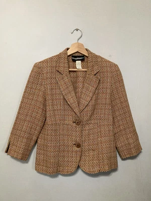 Blazer retro para mujer tweed multi chaqueta blazer talla 10 forrado preppy años 90 Y2K Foto 1 de 4