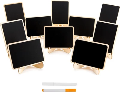 10 Pack Mini Chalkboards Signs with Easel Stand, Small Rectangle Chalkboards Bla - Image 1 of 4