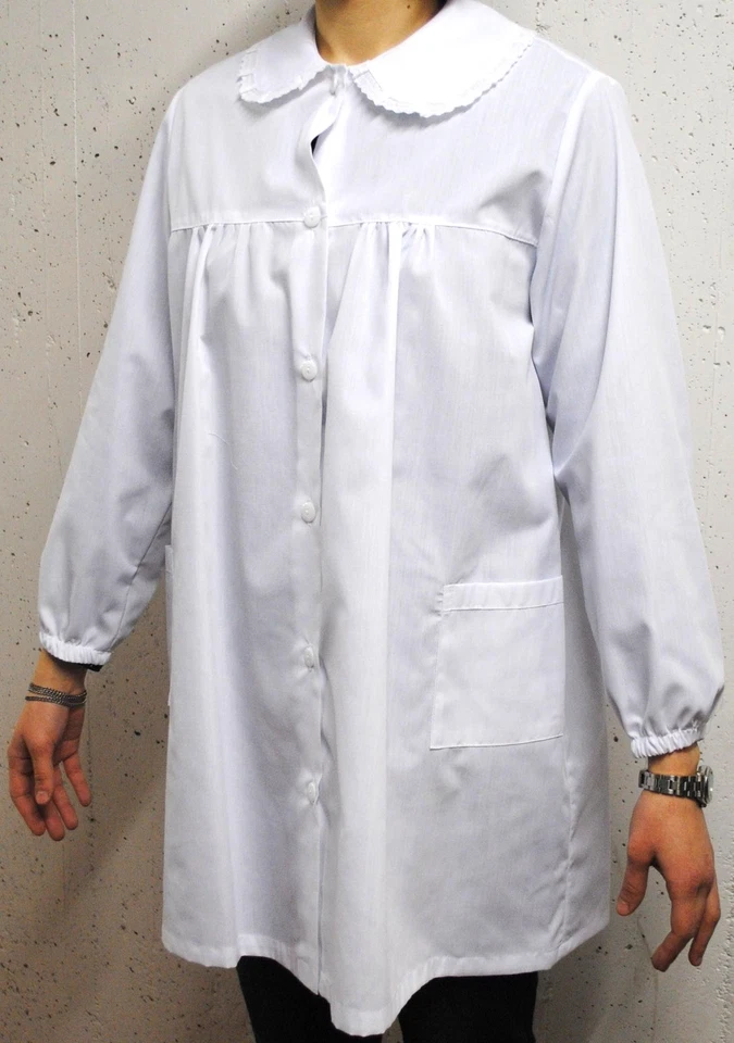 GREMBIULE SCUOLA BIANCO, DIVISA SCOLASTICA BIANCA, BAMBINO/A ASILO, ELEMENTARI - Immagine 1 di 1