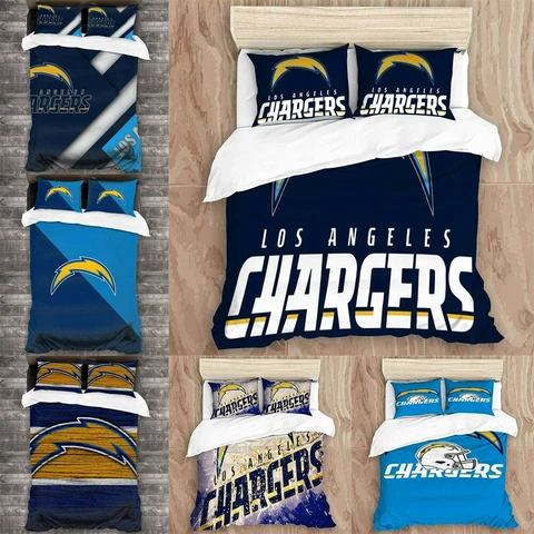 Los Angeles Chargers 3PCS Bedding Set Soft Bedroom Duvet/Quilt Cover Pillowcase Cover