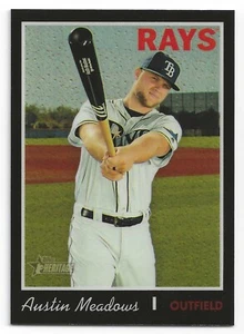 2019 Topps Heritage Black Refractor /69 - Austin Wade Meadows RAYS - Bild 1 von 2