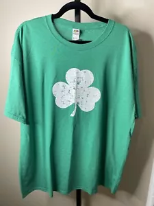 USA Screen Printed Retro Green Irish Distressed Shamrock T-Shirt St Patricks XL - Picture 1 of 3