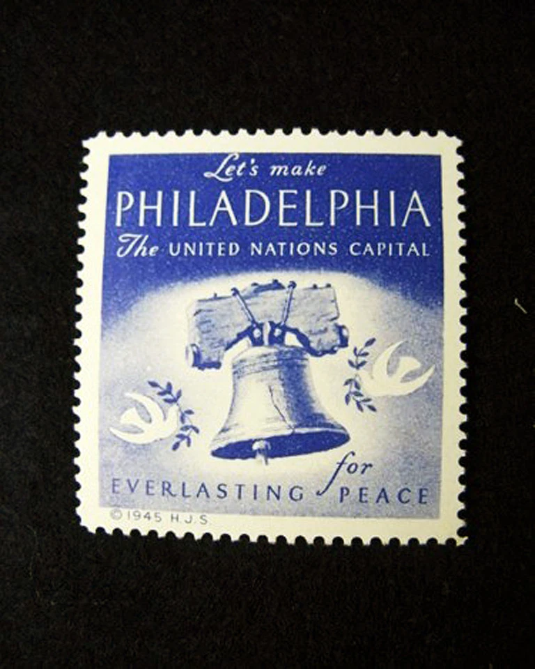 UNITED NATIONS PHILADELPHIA CAPITAL POSTER STAMP 1945 MNH - Image 1 of 1
