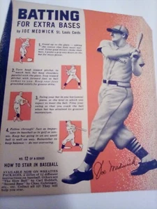 1937 Wheaties Series 6 HOF Joe  Medwick Hand Cut FREE SHIP - Picture 1 of 2
