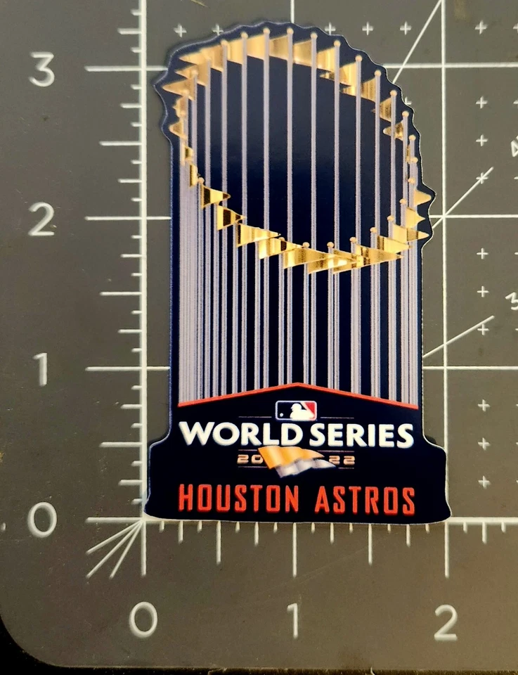 Houston Astros World Series Champions 2022 Vinyl Sticker Small Trophy B - Image 1 of 1