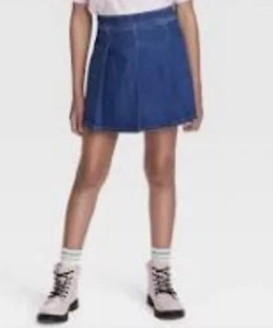 Falda vaquera plisada clase artística para niñas talla S 6/6X azul lavado medio nueva - Imagen 1 de 9