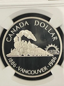 CANADA. 1986, 1 Dollar, Silver - NGC PF69 - Vancouver Centennial, Engine 371 - Picture 1 of 2