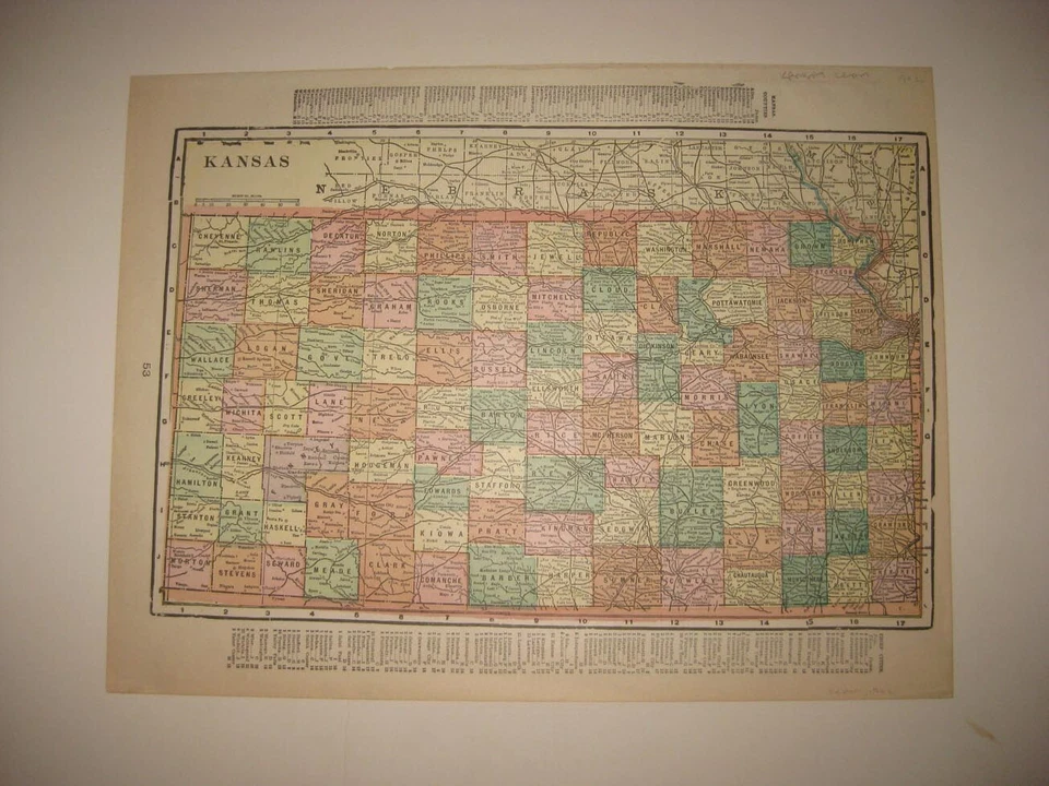 FINE ANTIQUE 1902 KANSAS MAP RAILROAD TOPEKA DETAILED FINE RARE NR - Imagem 1 de 1
