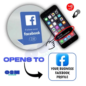 SOPORTE de exhibición de contador de Facebook para negocios y tiendas NFC toque para seguir - Imagen 1 de 2