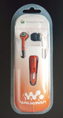 Original Sony Ericsson Walkman Stereo Earbuds Handsfree HPM-70 Orange Sealed New - Image 1 of 4