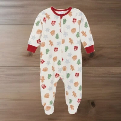Baby Girl Boy Christmas Sleep ‘n Play Pajamas Size NEWBORN, 0-3, 3-6, 6-9 Months - Image 1 of 4