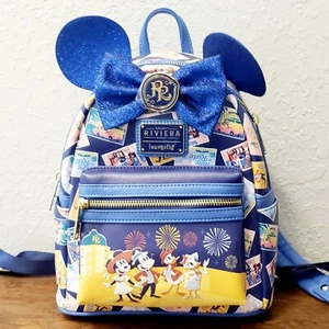 NUOVO 2023 Disney Parks Riviera Resort Loungefly Zaino Borsa Topolino e Minnie Nuova con etichette - Foto 1 di 4