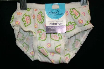 Niñas Talla 4 Nuevo De Colección Años 60 BIKINI Bragas VERDE ELEFANTE ESTAMPADO Algodón Calzoncillos Ropa Interior Foto 1 de 4