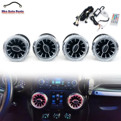 Luz de lámpara de ambiente de entrada de aire delantera LED 4 piezas para Jeep Wrangler JK 2011-2017 Foto 1 de 4