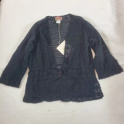 April Cornell Mujer Cárdigan Suelto Punto Corbata Frontal Negro Etiquetas Mediano Foto 1 de 4