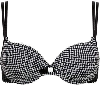 PASSIONATA Lovely 4855 Damen T-Shirt BH mit Bügel 3/4 Cups Schwarz/Weiß Neu