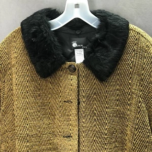 FIRST OPTION TOO WOMENS BROWN TWILL BLAZER JACKET LINED SIZE 1X BUTTON UP - Picture 1 of 7