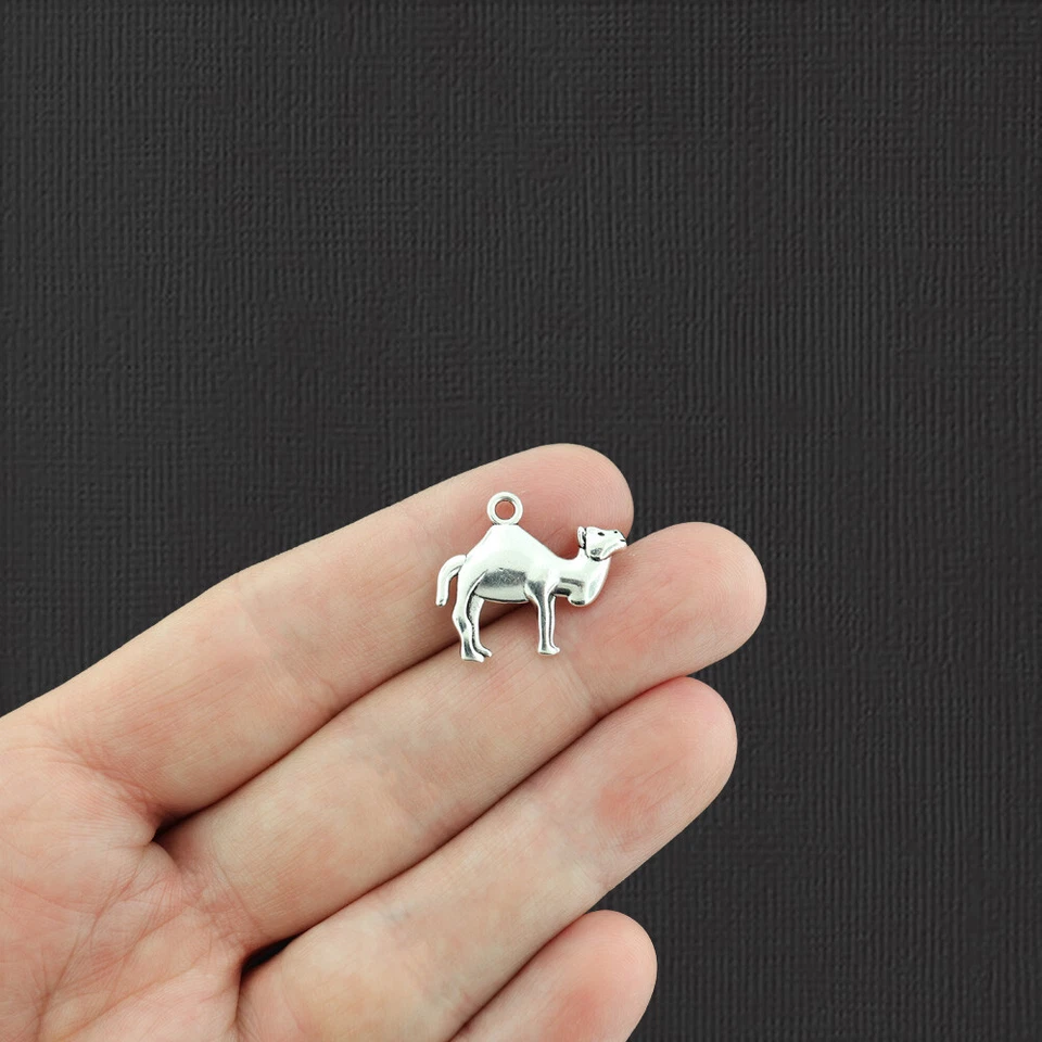 10 dijes camel antiguos tono plata 2 caras - SC5854 Foto 1 de 1