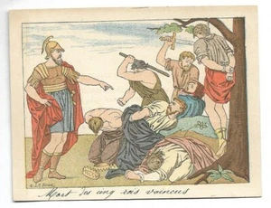 Tod der fünf besiegten Könige -- Heilige Geschichte - Chromo - Trade Card - Bild 1 von 2