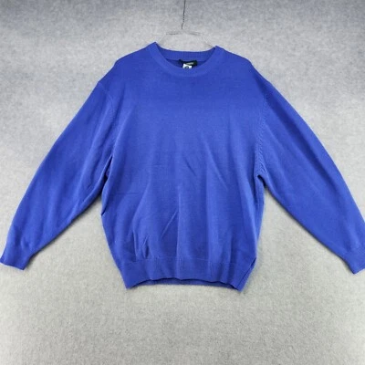 Pulôver Giordano suéter masculino XL azul sólido gola redonda manga comprida pulôver - Imagem 1 de 4