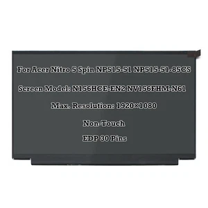 15.6'' 72% NTSC FHD LCD Screen for Acer Nitro 5 Spin NP515-51-58VP NP515-51-86CX - Imagen 1 de 4