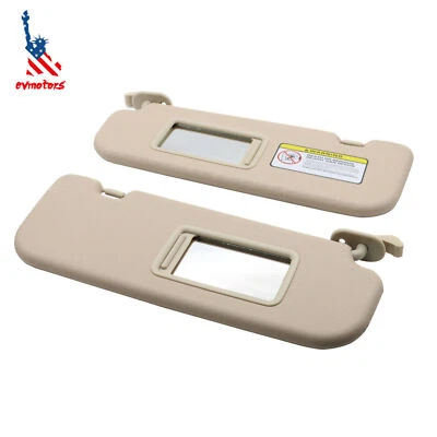 2 x Parasol y Espejo de Maquillaje Beige Lado Derecho+Izquierdo Para Hyundai Elantra MD 11-16 Foto 1 de 4