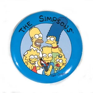 Prendedor Jumbo De Colección Gran Botón Grande Los Simpson 1989 Grande Azul Dibujos Animados Prendedor Trasero - Imagen 1 de 3