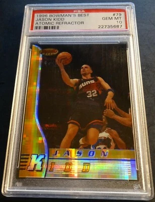 Jason Kidd Bowmans 1996 mejor refractor atómico #79 PSA 10 Pop 1 (691) Foto 1 de 2