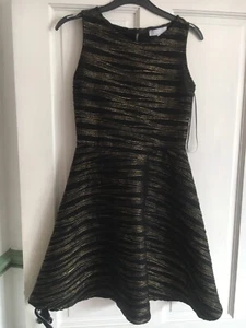 Black And Gold Girls Dress By Red herring Size 8 - Picture 1 of 3