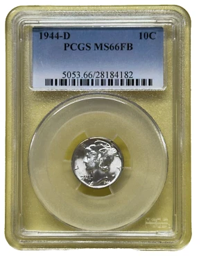1944-D  Mercury Dime 10C PCGS MS66FB WHITE - Image 1 of 4