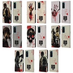 OFFICIAL AMC THE WALKING DEAD SILHOUETTES LEATHER BOOK CASE FOR HUAWEI PHONES 4 - Picture 1 of 7