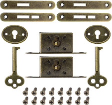 2 Pack Mini Locks with Skeleton Key, Full Mortise Locks, Antique Locks for Jewel