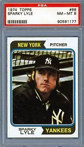 1974 Topps # 66 Sparky Lyle PSA 8 NM-MT Yankees
