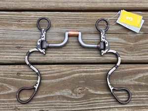 Rullo rame gambo cavalleria argento nuovo con etichette quadrato porta ferro dolce Western Bit - 5" - Foto 1 di 11