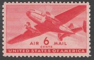 US. C25. 6c. Transportflugzeug, postfrisch. 1941. Mehr Zentrierung. - Bild 1 von 2