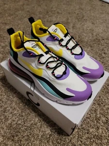 Nike Air Max 270 React Shoes AO4971 101 White/Dynamic Yellow Mens Size 11 - Picture 1 of 11