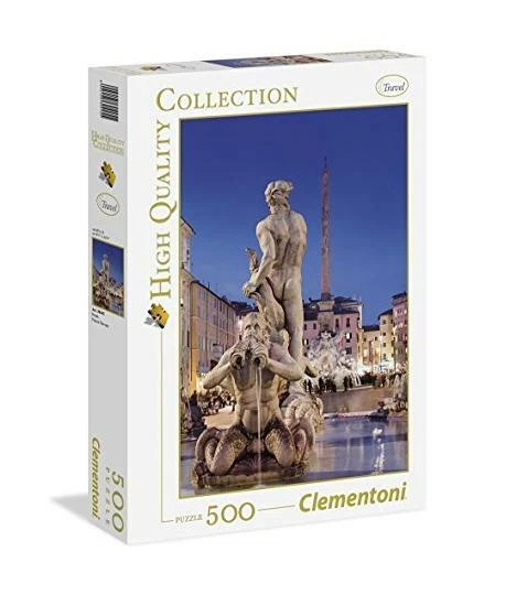 Puzzle Clementoni 500 pezzi Roma piazza Navona statua centro storico cm 49x36 - Immagine 1 di 1