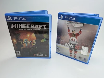 Lote PS4 Kid Friendly Minecraft PS4 Edition & NHL 16 MUITO BOM ESTADO CIB Testado - Imagem 1 de 4
