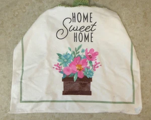 Home Decor' Kitchen Hanging Towel "Home Sweet Home" Green Crochet Top NEW - Picture 1 of 2