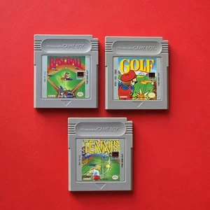 Baseball Golf Tennis Vintage Nintendo Game Boy Original Lot 3 Games Pins Cleaned - Picture 1 of 13