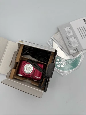 NIKON COOLPIX L26 16.1 MP Red Digital Camera Damaged *Please Read - Image 1 of 4