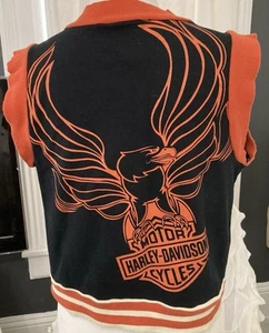 VTG Harley Davidson Jacket Zip Up Sleeveless Top Women M Embroidered Vest Crop - Picture 1 of 14